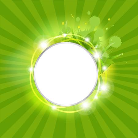 Sunburst Background With Leafs And Starsのイラスト素材