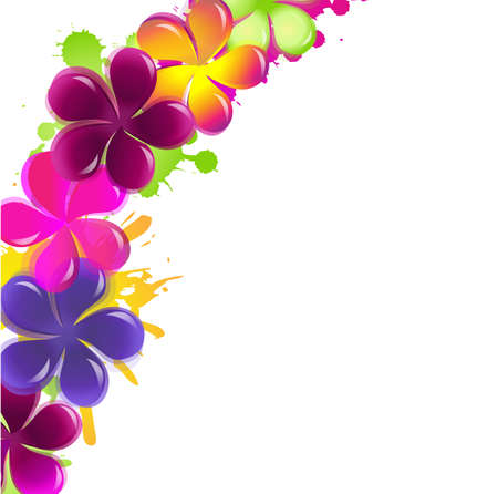 Abstract Flowers, Isolated On White Background, Vector Illustrationのイラスト素材