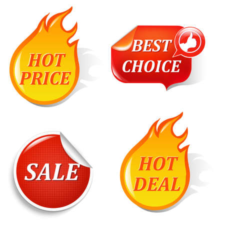 Sale Labels, Isolated On Black Background, Vector Illustrationのイラスト素材