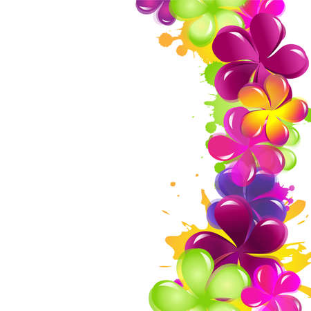 Abstract Flowers, Isolated On White Backgroundのイラスト素材