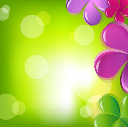 Flowers And Bokeh, Vector Illustrationのイラスト素材