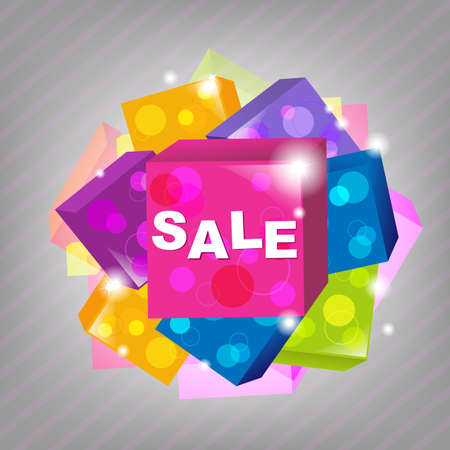 Bright Sale Poster, Vector Illustrationのイラスト素材