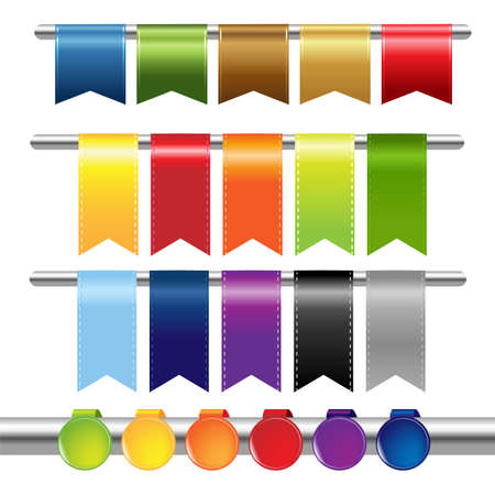 Color Web Ribbons, Isolated On White Backgroundのイラスト素材