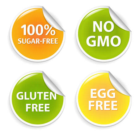 Healthy Food Symbols, Isolated On White Background.のイラスト素材