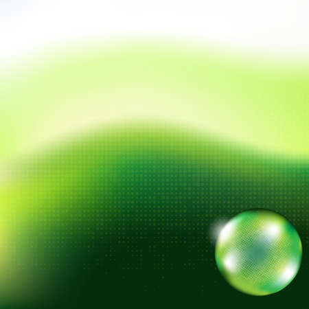 Green Background Glass Sphere, Vector Illustrationのイラスト素材