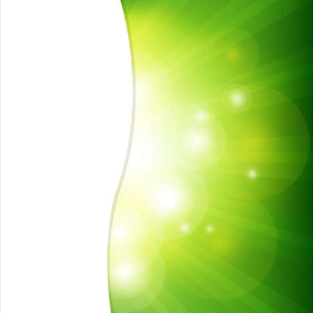 Green Background With Sunburst, Vector Illustrationのイラスト素材