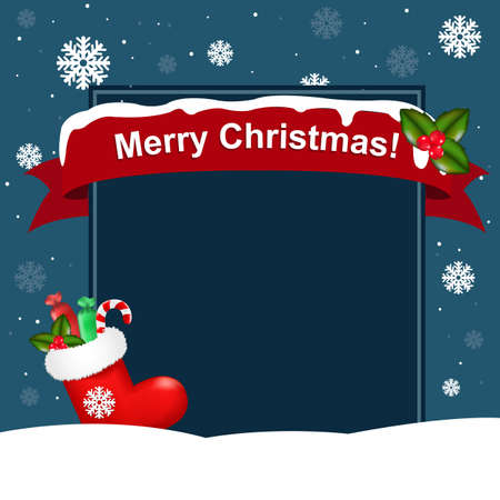 Red Christmas Sock With Presents, Vector Illustrationのイラスト素材