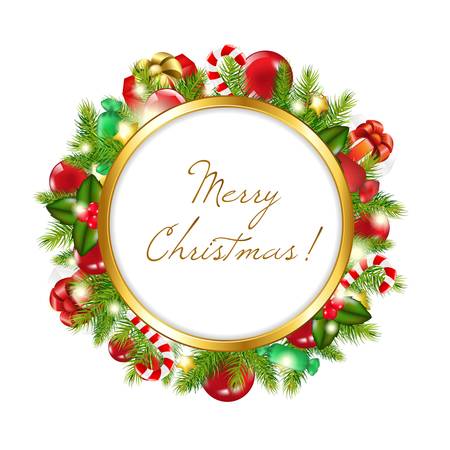 Merry Christmas Frame, Vector Illustrationのイラスト素材