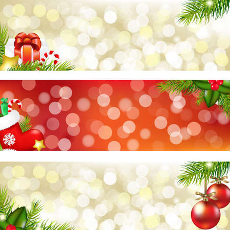 3 Christmas Banners, Vector Illustrationのイラスト素材