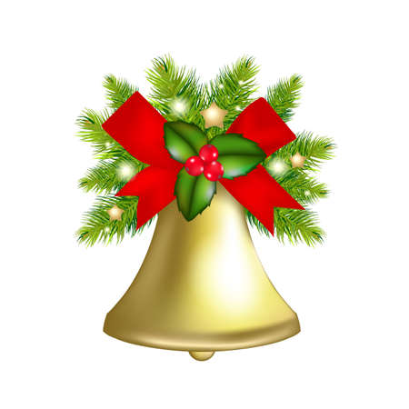 Xmas Bells, Isolated On White Background, Illustrationのイラスト素材