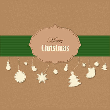 Xmas Vintage Card, Illustrationのイラスト素材
