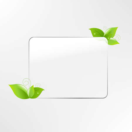 Glass Frame With Leafのイラスト素材