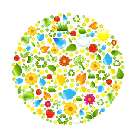Eco Ball, Isolated On White Background, Vector Illustration
のイラスト素材