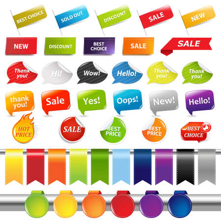 Set Of Sale Stickers And Labels, Isolated On White Background, Vector Illustration
のイラスト素材