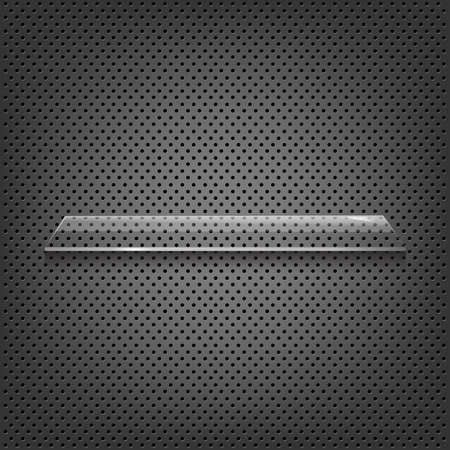 Glass Shelf On Abstract Metal Background, Vector Backgroundのイラスト素材