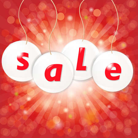 Red Sale Poster With Sunburstのイラスト素材