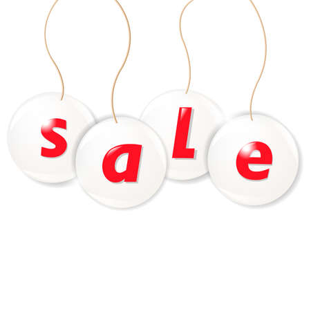 4 Sale Stickers, Isolated On White Backgroundのイラスト素材