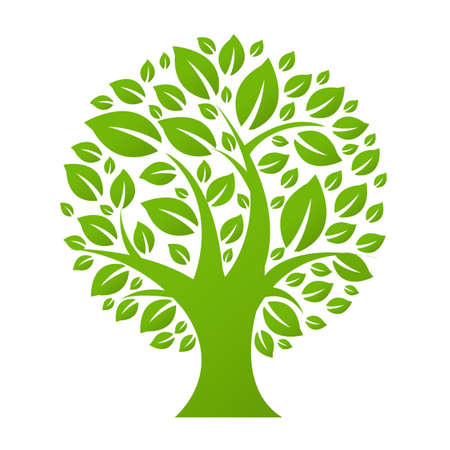 Eco Tree, Isolated On White Backgroundのイラスト素材
