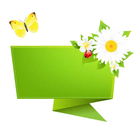 Origami With Butterfly, Isolated On White Background, Vector Illustrationのイラスト素材