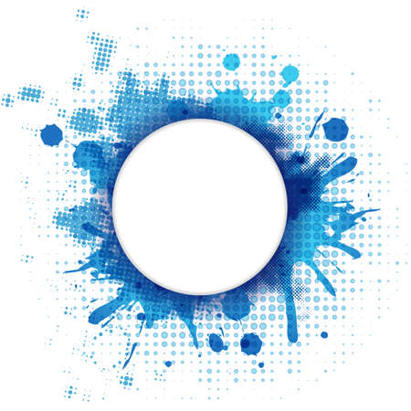 Abstract Blue Background With Blob And Bubble, Vector Illustrationのイラスト素材