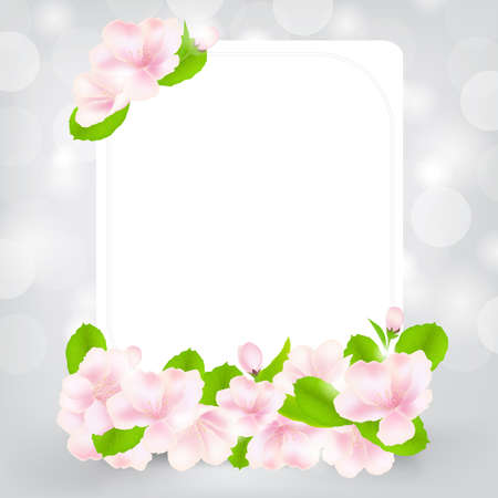Gift Card With Apple Flower, Vector Illustrationのイラスト素材