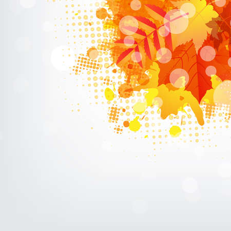 Abstract Background With Autumn Leafのイラスト素材