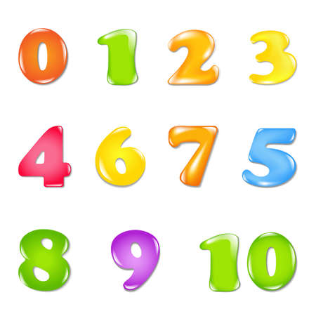 Number Set, Isolated On White Backgroundのイラスト素材