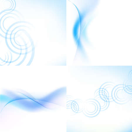 4 Pastel Blue Backgrounds With Blurのイラスト素材