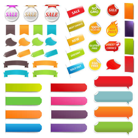 Set Speech Bubble Labels, Isolated On White Backgroundのイラスト素材