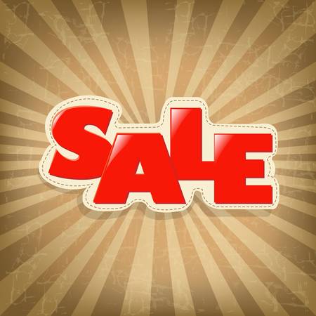 Vintage Poster Sale, Vintage Sumburstのイラスト素材