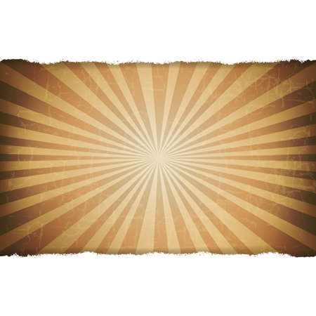Rip White Paper With Sunburst Old Background With Gradient Mesh, Illustrationのイラスト素材