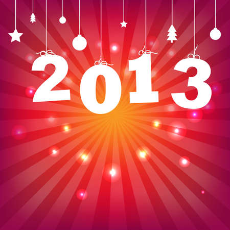 Color Happy New Years Card With Gradient Mesh, Illustrationのイラスト素材