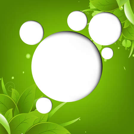 Green Eco Background With Web Speech Bubble With Gradient Mesh, Vector Illustrationのイラスト素材