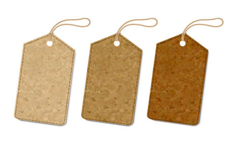 3 Vintage Labels Set Isolated On White Background, With Gradient Mesh, Vector Illustrationのイラスト素材
