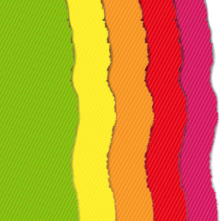 Color Torn Paper Borders Set, Vector Illustrationのイラスト素材
