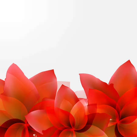Borders Of Abstract Red Tulips With Gradient Mesh, Vector Illustrationのイラスト素材
