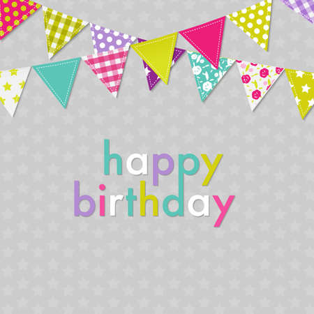 Bunting Color Flags, Vector Illustrationのイラスト素材