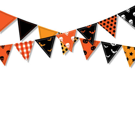 Halloween Bunting Flags, Vector Illustrationのイラスト素材