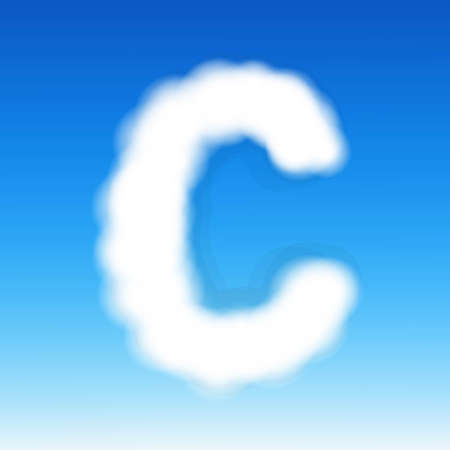Cloud Letter C, With Gradient Mesh, Vector Illustrationのイラスト素材