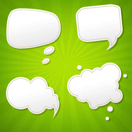 Green Sunburst Poster With Speech Bubble, With Gradient Mesh, Vector Illustrationのイラスト素材