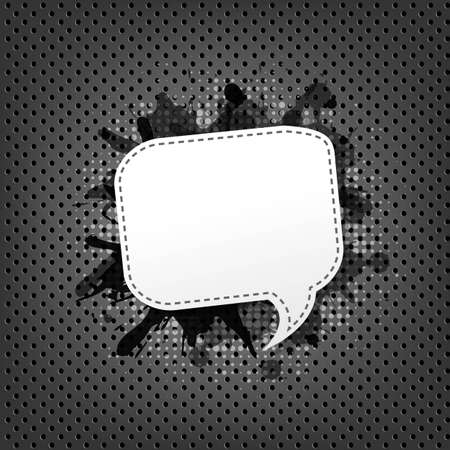 Metal Background With Speech Bubble, With Gradient Mesh, Vector Illustrationのイラスト素材
