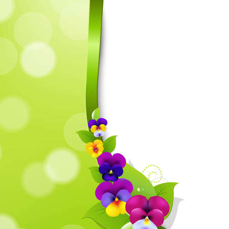 Colorful Pansies Flowers, With Gradient Mesh, Vector Illustrationのイラスト素材