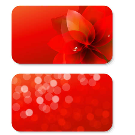 Gift Cards Set, With Gradient Mesh, Vector Illustrationのイラスト素材
