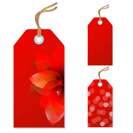 Red Sale Tags Set, Vector Illustrationのイラスト素材