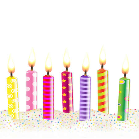 Colorful Candles, With Gradient Mesh, Vector Illustrationのイラスト素材
