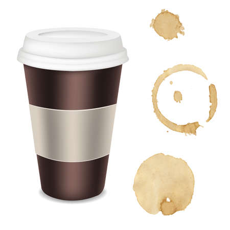 Paper Glass For Coffee, With Gradient Mesh, Vector Illustrationのイラスト素材
