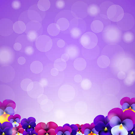 Pansies Card, With Gradient Mesh Illustrationのイラスト素材