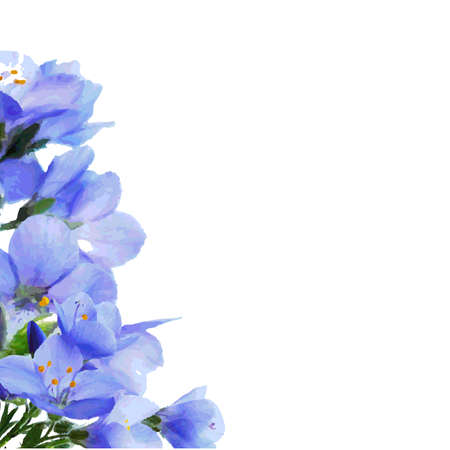 Blue Flowers Border Illustrationのイラスト素材
