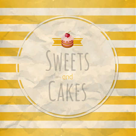 Cakes Label, With Gradient Mesh, Vector Illustrationのイラスト素材