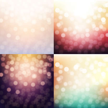4 Blurred Backgrounds Set, With Gradient Mesh, Vector Illustrationのイラスト素材